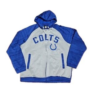 Vintage NFL Indianapolis Colts XXL Full Zip Hooded Jacket Embroidered Spellout